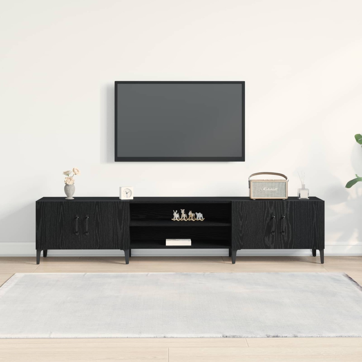 vidaXL Ντουλάπι TV 180 x 31,5 x 40 εκ. Μαύρη Οξυά Επεξεργασμένο Ξύλο