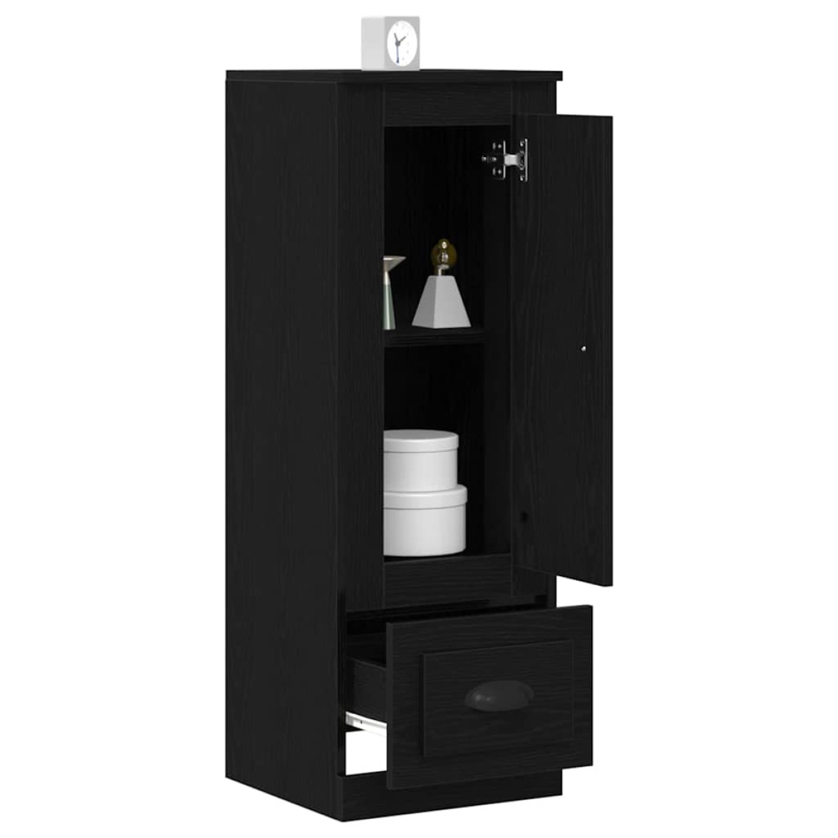 vidaXL Highboard Μαύρη Οξυά 36 x 35.5 x 103.5 εκ. Επεξεργασμένο Ξύλο