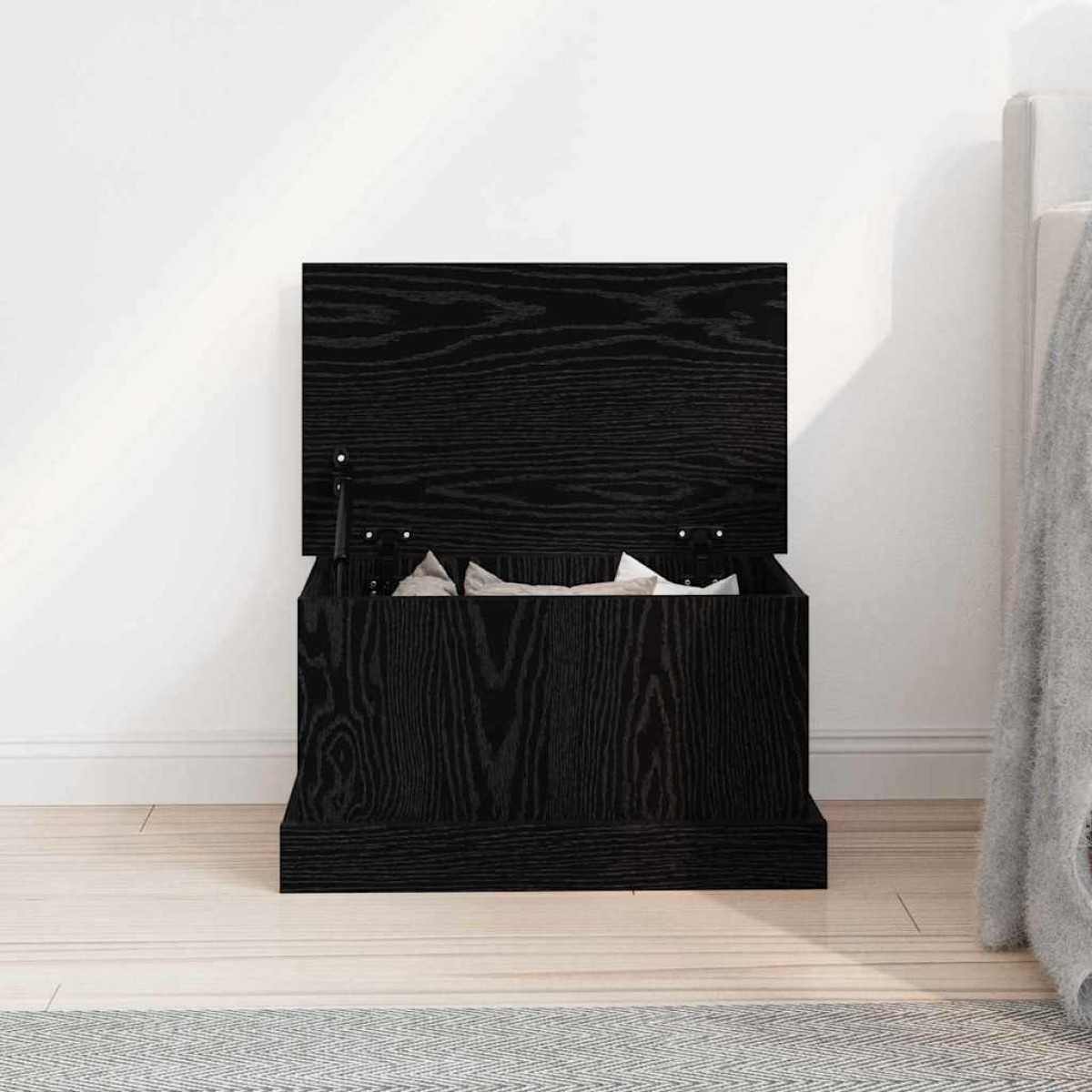 vidaXL Κουτί αποθήκευσης Μαύρη δρυς 50 x 30 x 28 cm Επεξεργασμένο Ξύλο