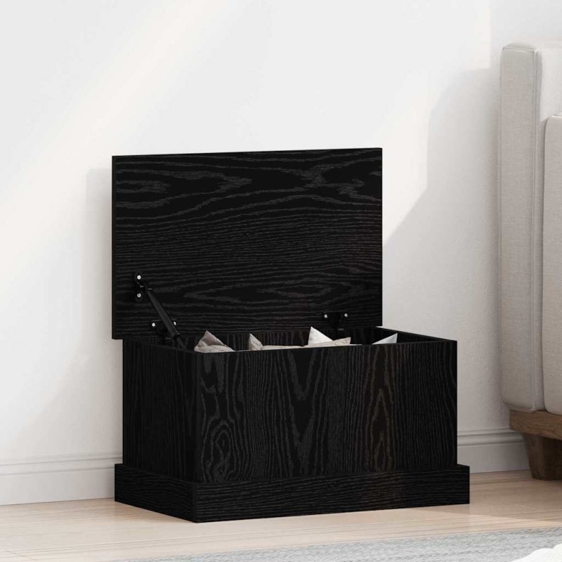 vidaXL Κουτί αποθήκευσης Μαύρη δρυς 50 x 30 x 28 cm Επεξεργασμένο Ξύλο