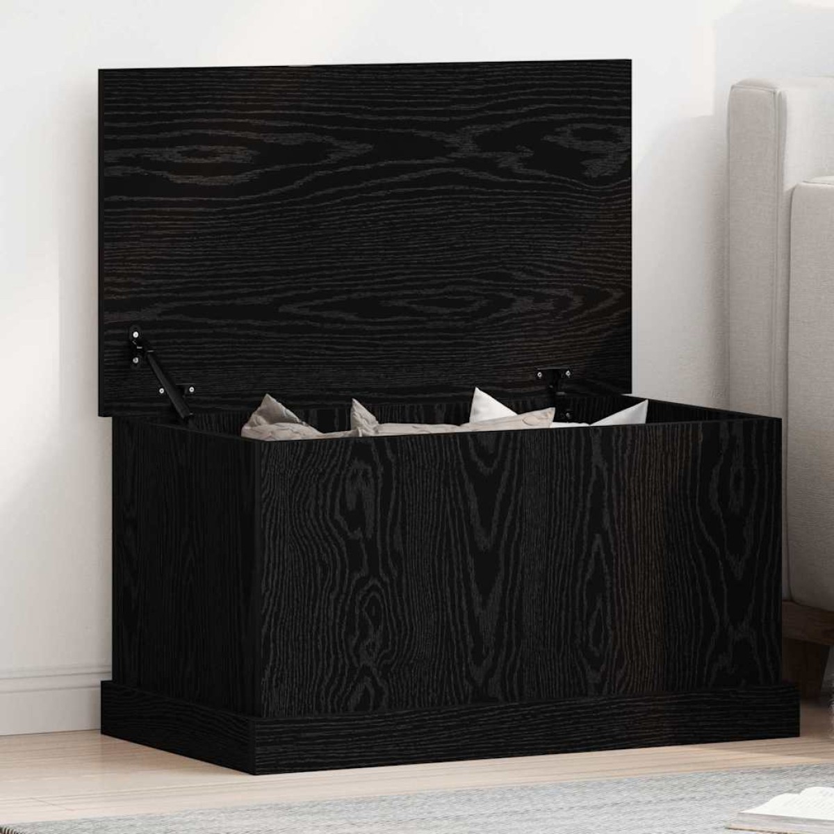 vidaXL Κουτί αποθήκευσης Μαύρη δρυς 70 x 40 x 38 cm Επεξεργασμένο Ξύλο