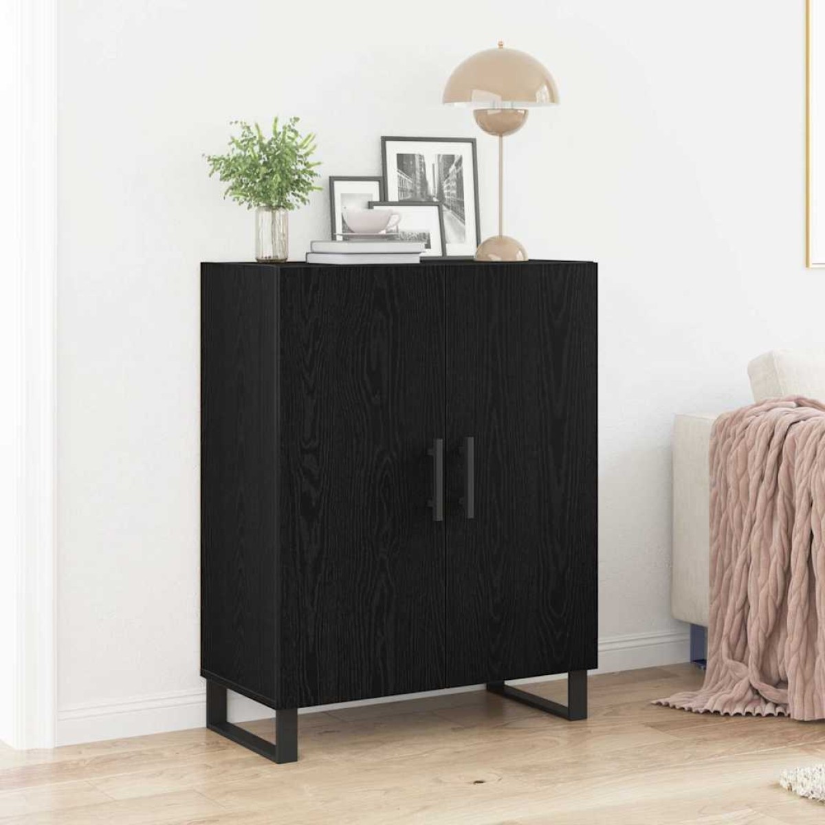 vidaXL Πλαϊνό γραφείο Μαύρη Οξυά 69,5 x 34 x 90 εκ. Επεξεργασμένο Ξύλο
