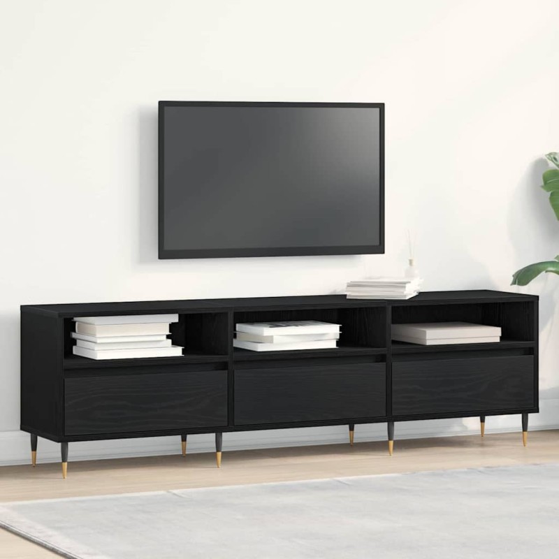 vidaXL Ντουλάπι TV 150 x 30 x 44,5 εκ. Μαύρη Οξυά Επεξεργασμένο Ξύλο
