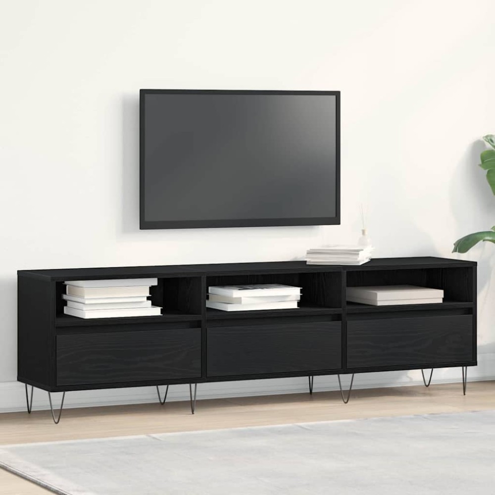 vidaXL Ντουλάπι TV 150 x 30 x 44,5 εκ. Μαύρη Οξυά Επεξεργασμένο Ξύλο