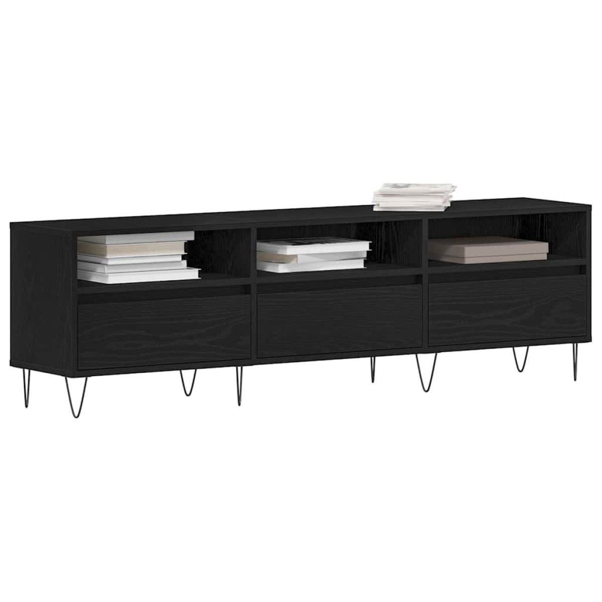 vidaXL Ντουλάπι TV 150 x 30 x 44,5 εκ. Μαύρη Οξυά Επεξεργασμένο Ξύλο