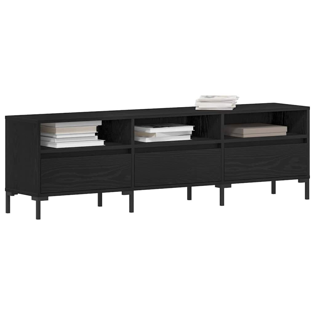vidaXL Ντουλάπι TV 150 x 30 x 44,5 εκ. Μαύρη Οξυά Επεξεργασμένο Ξύλο