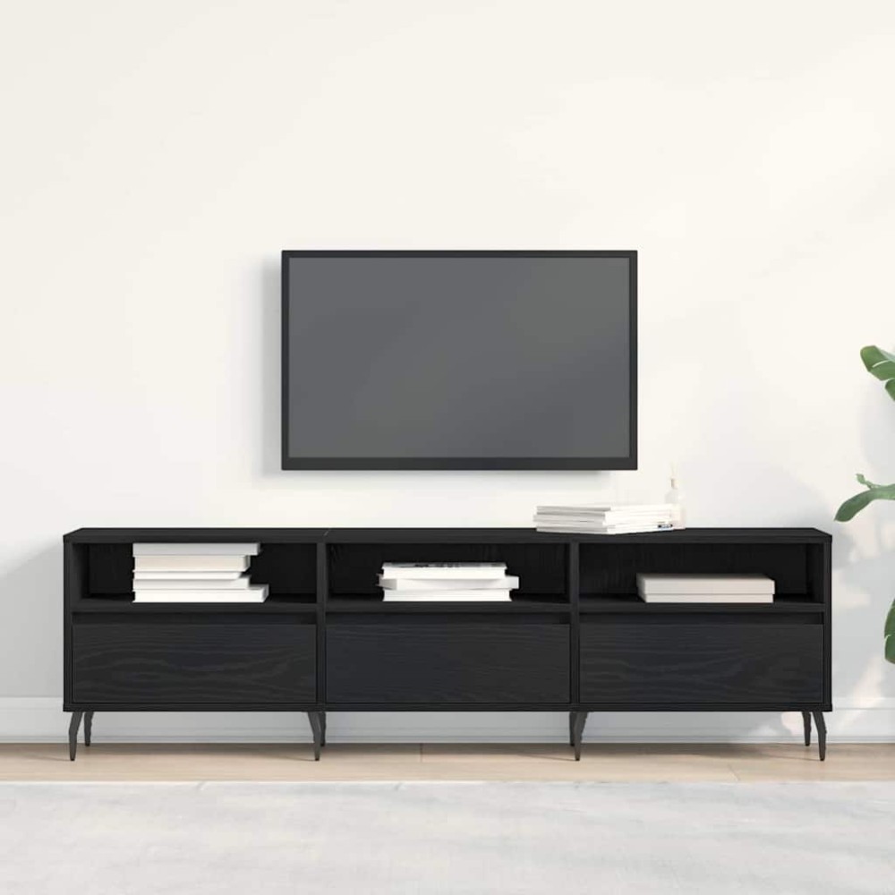 vidaXL Ντουλάπι TV 150 x 30 x 44,5 εκ. Μαύρη Οξυά Επεξεργασμένο Ξύλο