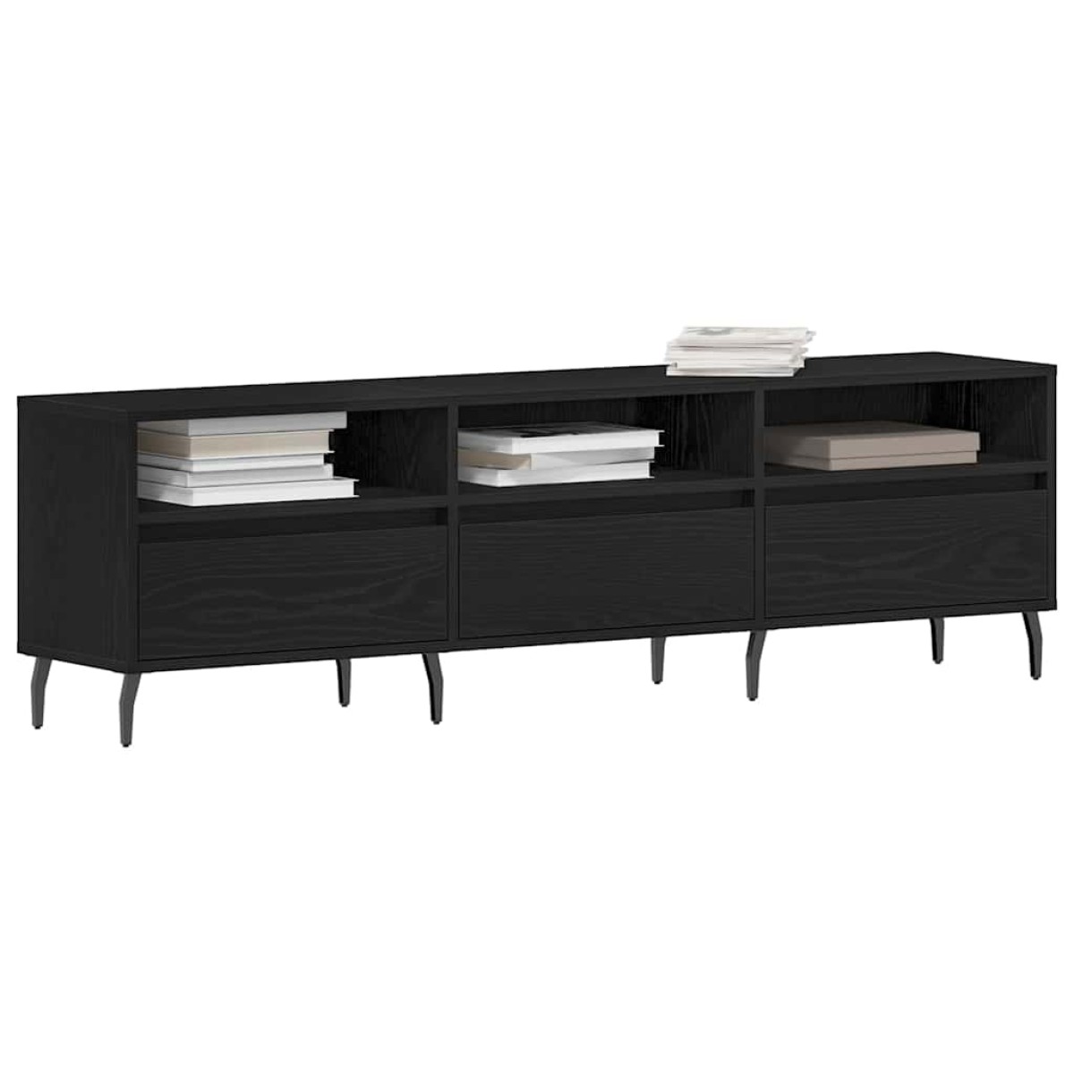 vidaXL Ντουλάπι TV 150 x 30 x 44,5 εκ. Μαύρη Οξυά Επεξεργασμένο Ξύλο