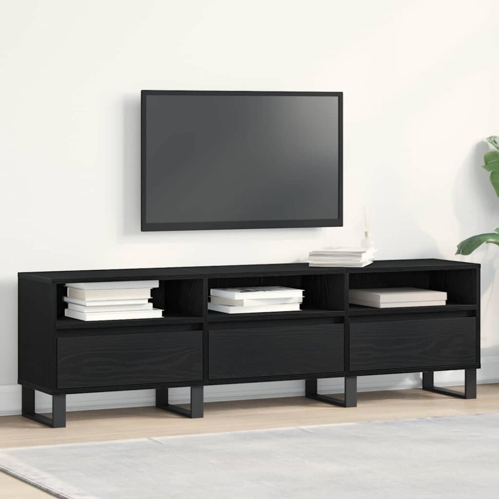 vidaXL Ντουλάπι TV 150 x 30 x 44,5 εκ. Μαύρη Οξυά Επεξεργασμένο Ξύλο