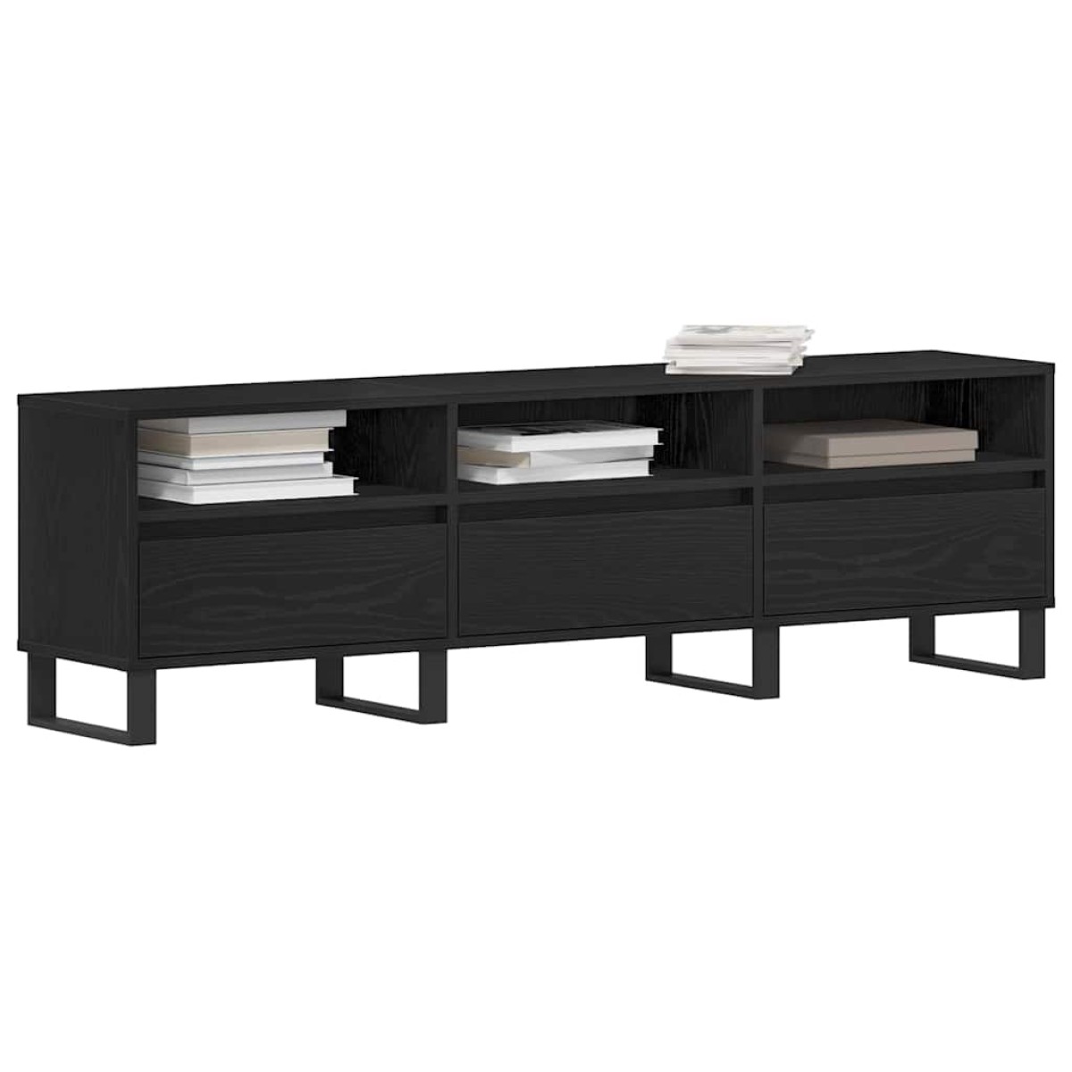 vidaXL Ντουλάπι TV 150 x 30 x 44,5 εκ. Μαύρη Οξυά Επεξεργασμένο Ξύλο