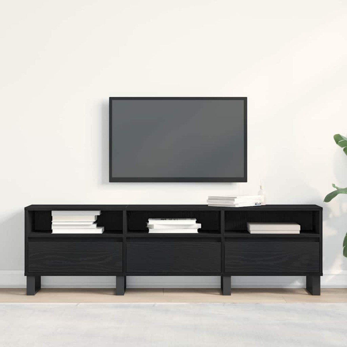 vidaXL Ντουλάπι TV 150 x 30 x 44,5 εκ. Μαύρη Οξυά Επεξεργασμένο Ξύλο