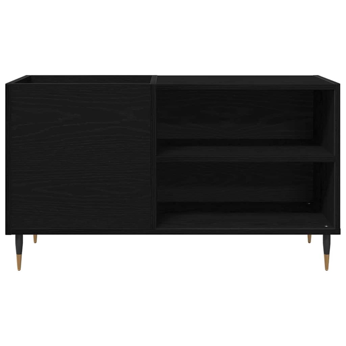 vidaXL Ντουλάπι δίσκων βινυλίου Μαύρη Οξυά 85 x 38 x 48 εκ