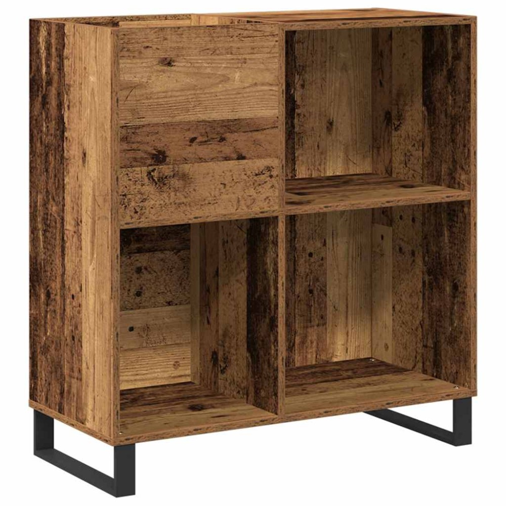 vidaXL Ντουλάπι δίσκων βινυλίου Παλαιό ξύλο 84,5 x 38 x 89 εκ