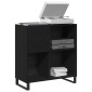 vidaXL Ντουλάπι δίσκων βινυλίου Μαύρη Οξυά 84,5 x 38 x 89 εκ