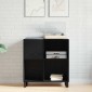 vidaXL Ντουλάπι δίσκων βινυλίου Μαύρη Οξυά 84,5 x 38 x 89 εκ