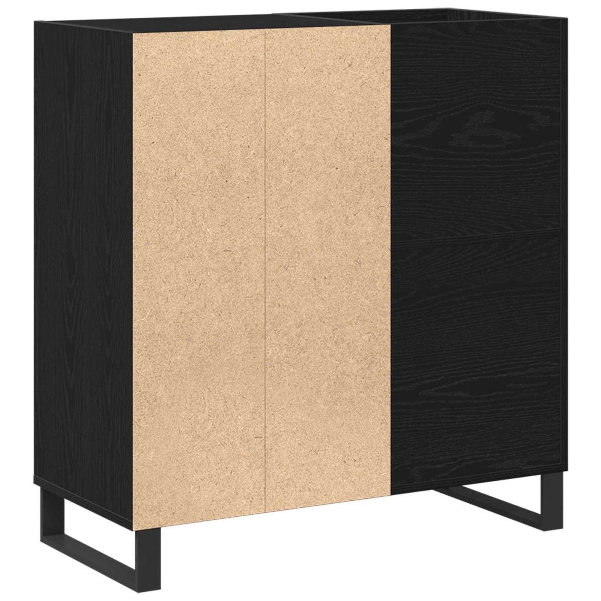 vidaXL Ντουλάπι δίσκων βινυλίου Μαύρη Οξυά 84,5 x 38 x 89 εκ