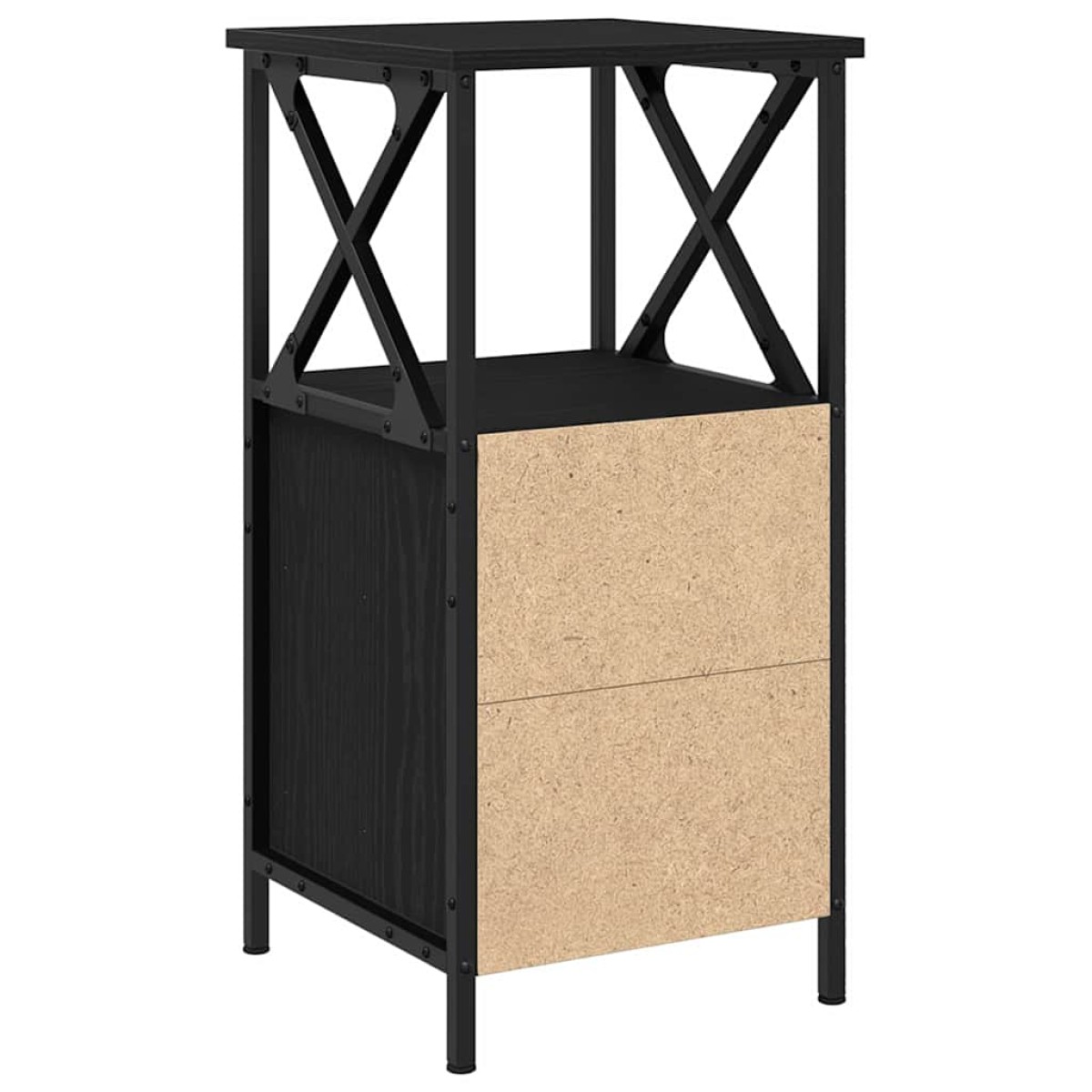 vidaXL Κομοδίνο Μαύρη Οξυά 34 x 35,5 x 70 εκ Επεξεργασμένο Ξύλο