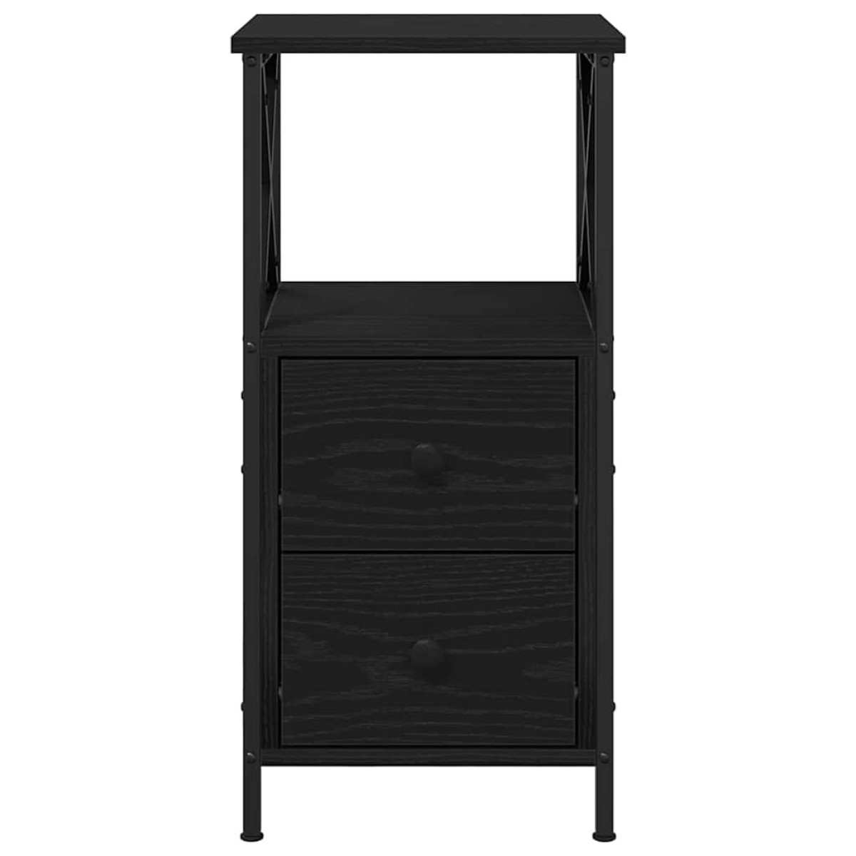 vidaXL Κομοδίνο Μαύρη Οξυά 34 x 35,5 x 70 εκ Επεξεργασμένο Ξύλο