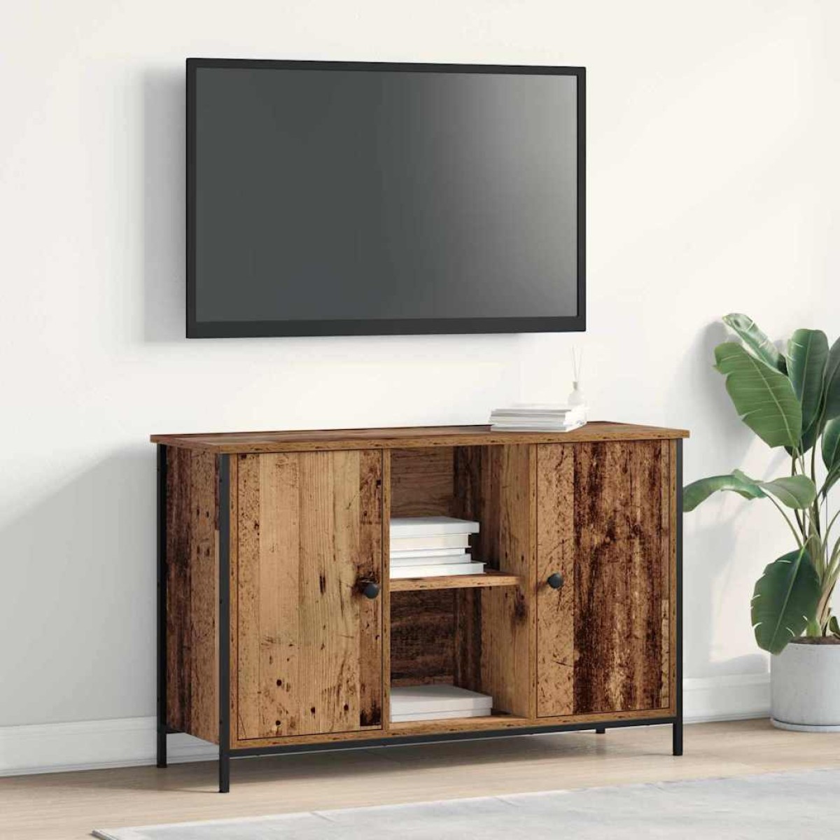 vidaXL Σετ επίπλου τηλεόρασης 101 x 35 x 65 εκ Παλιό Ξύλο