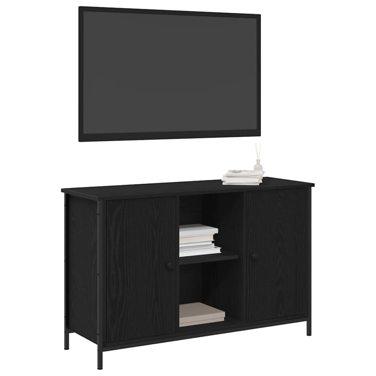 vidaXL Σετ επίπλου τηλεόρασης 101 x 35 x 65 εκ Μαύρη Οξυά