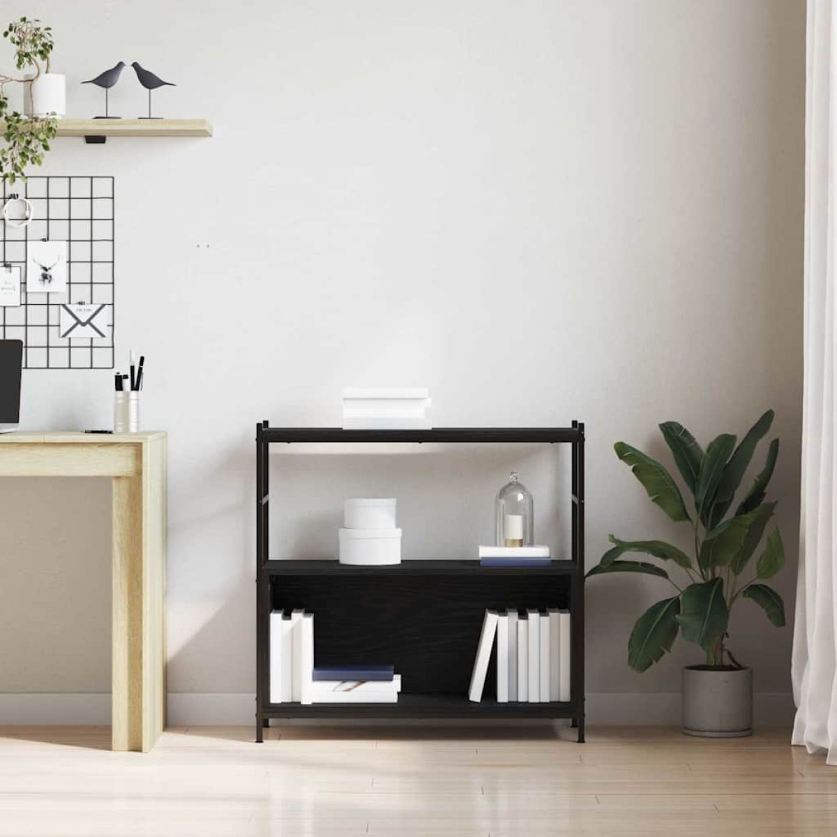 vidaXL Ράφι Βιβλίων 80 x 30 x 78,5 εκ Επεξεργασμένο Ξύλο Μαύρη Οξυά