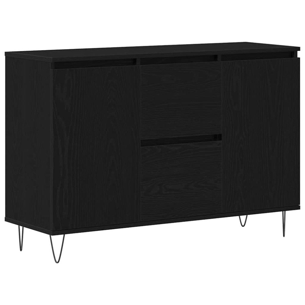 vidaXL Πλαϊνό γραφείο Μαύρη Οξυά 101,5 x 35 x 70 εκ Επεξεργασμένο Ξύλο