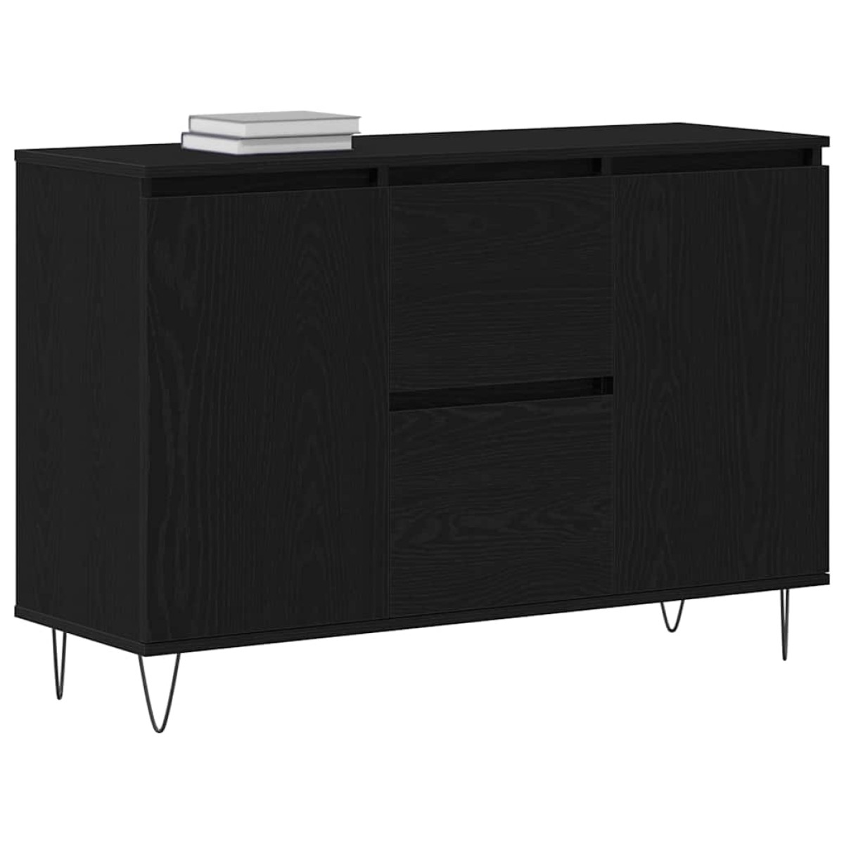 vidaXL Πλαϊνό γραφείο Μαύρη Οξυά 101,5 x 35 x 70 εκ Επεξεργασμένο Ξύλο