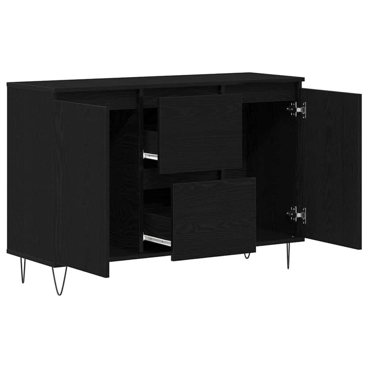 vidaXL Πλαϊνό γραφείο Μαύρη Οξυά 101,5 x 35 x 70 εκ Επεξεργασμένο Ξύλο