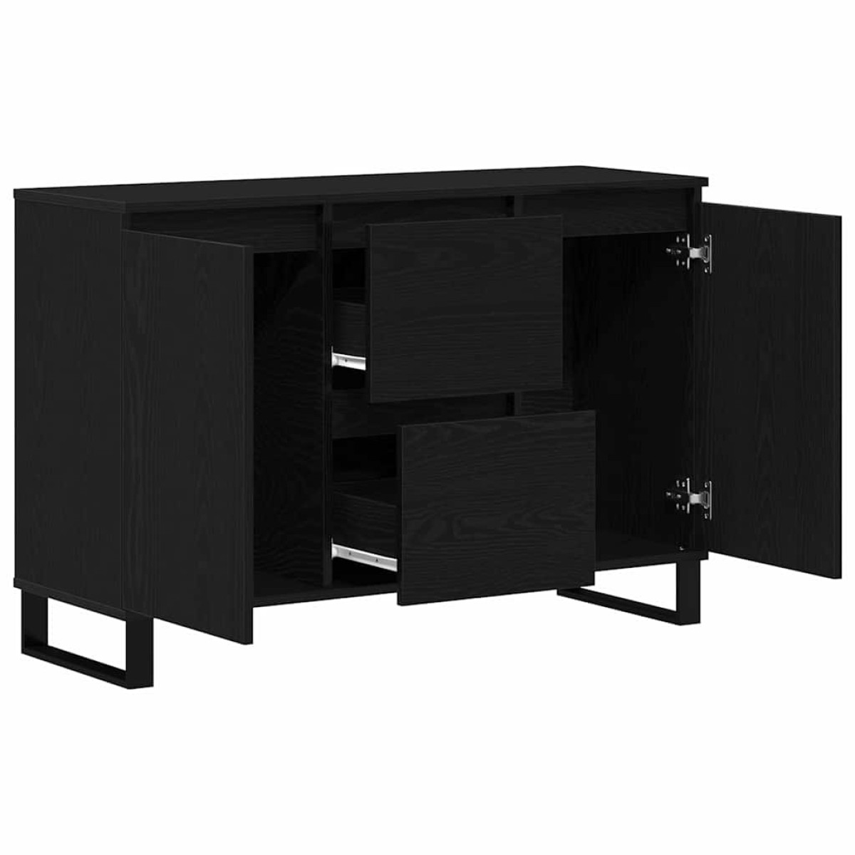 vidaXL Πλαϊνό γραφείο Μαύρη Οξυά 101,5 x 35 x 70 εκ Επεξεργασμένο Ξύλο