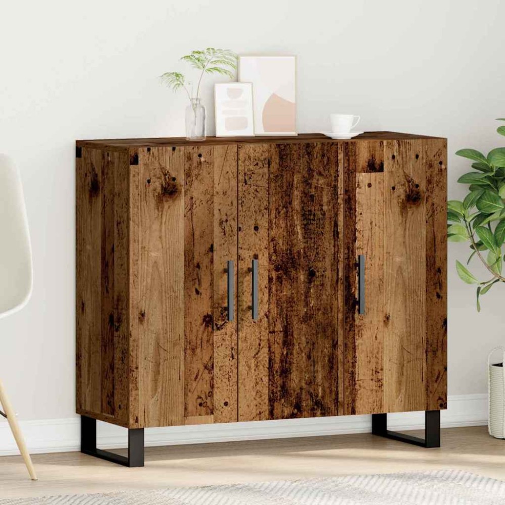 vidaXL Πλαϊνό γραφείο Παλιό ξύλο 90 x 34 x 80 εκ. Επεξεργασμένο Ξύλο