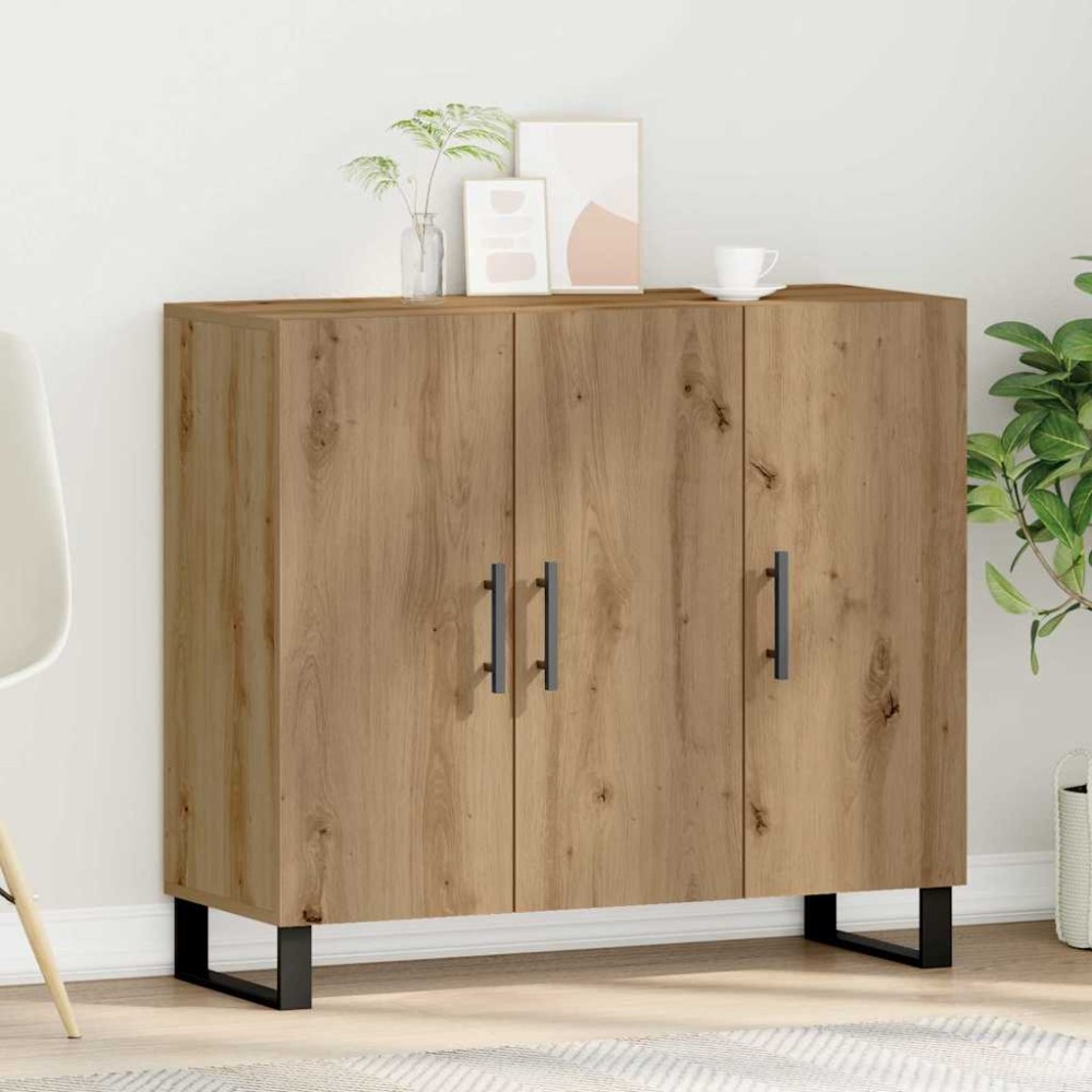 vidaXL Πλαϊνό γραφείο Artisan Oak 90 x 34 x 80 εκ. Επεξεργασμένο Ξύλο