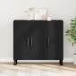 vidaXL Πλαϊνό γραφείο Μαύρη Οξυά 90 x 34 x 80 εκ. Επεξεργασμένο Ξύλο