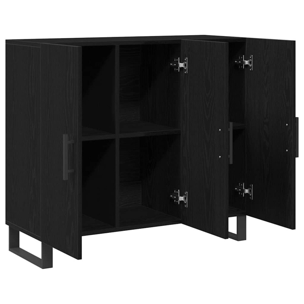 vidaXL Πλαϊνό γραφείο Μαύρη Οξυά 90 x 34 x 80 εκ. Επεξεργασμένο Ξύλο