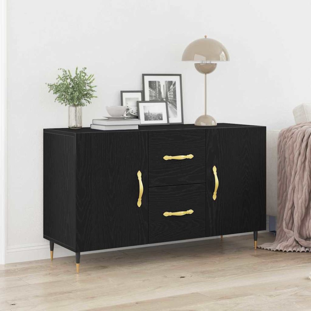 vidaXL Πλαϊνό γραφείο Μαύρη Οξυά 100 x 36 x 60 εκ. Επεξεργασμένο Ξύλο