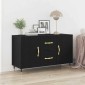 vidaXL Πλαϊνό γραφείο Μαύρη Οξυά 100 x 36 x 60 εκ. Επεξεργασμένο Ξύλο