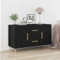 vidaXL Πλαϊνό γραφείο Μαύρη Οξυά 100 x 36 x 60 εκ. Επεξεργασμένο Ξύλο