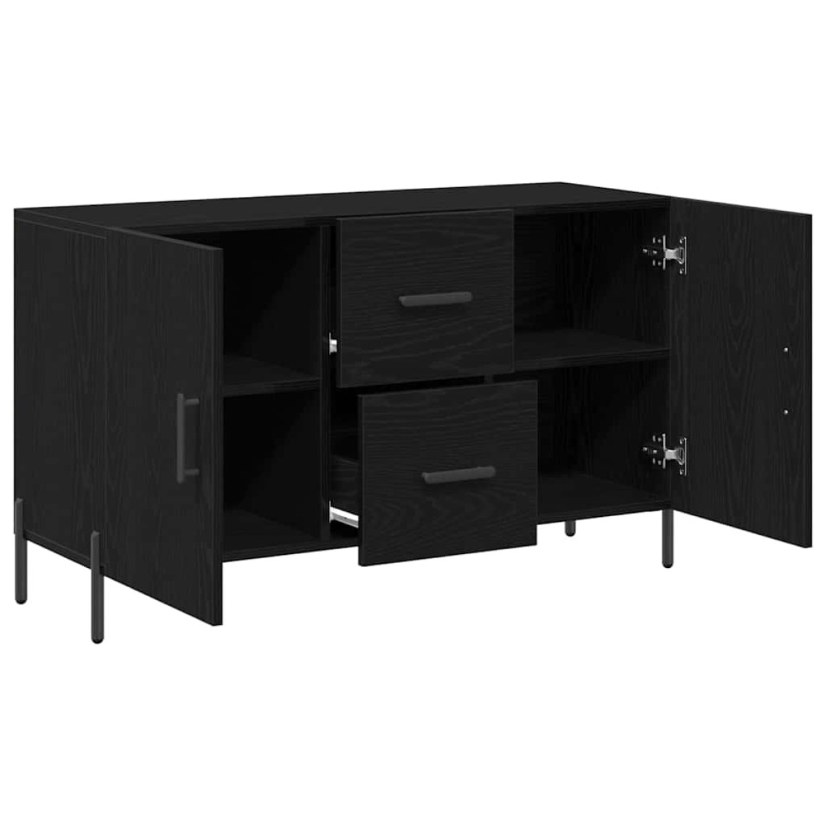 vidaXL Πλαϊνό γραφείο Μαύρη Οξυά 100 x 36 x 60 εκ. Επεξεργασμένο Ξύλο