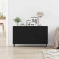vidaXL Πλαϊνό γραφείο Μαύρη Οξυά 100 x 36 x 60 εκ. Επεξεργασμένο Ξύλο