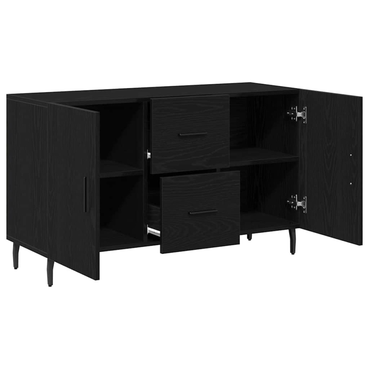 vidaXL Πλαϊνό γραφείο Μαύρη Οξυά 100 x 36 x 60 εκ. Επεξεργασμένο Ξύλο