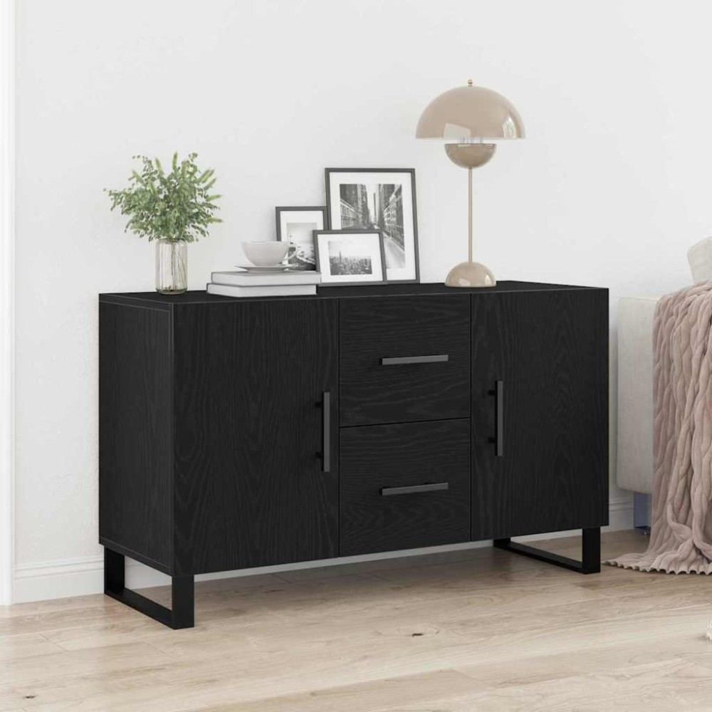 vidaXL Πλαϊνό γραφείο Μαύρη Οξυά 100 x 36 x 60 εκ. Επεξεργασμένο Ξύλο