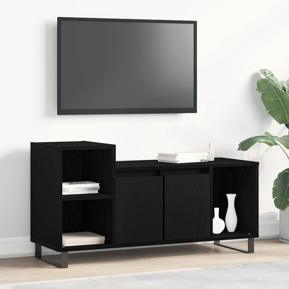 vidaXL Σετ επίπλου τηλεόρασης 100 x 35 x 55 εκ Μαύρη Οξυά