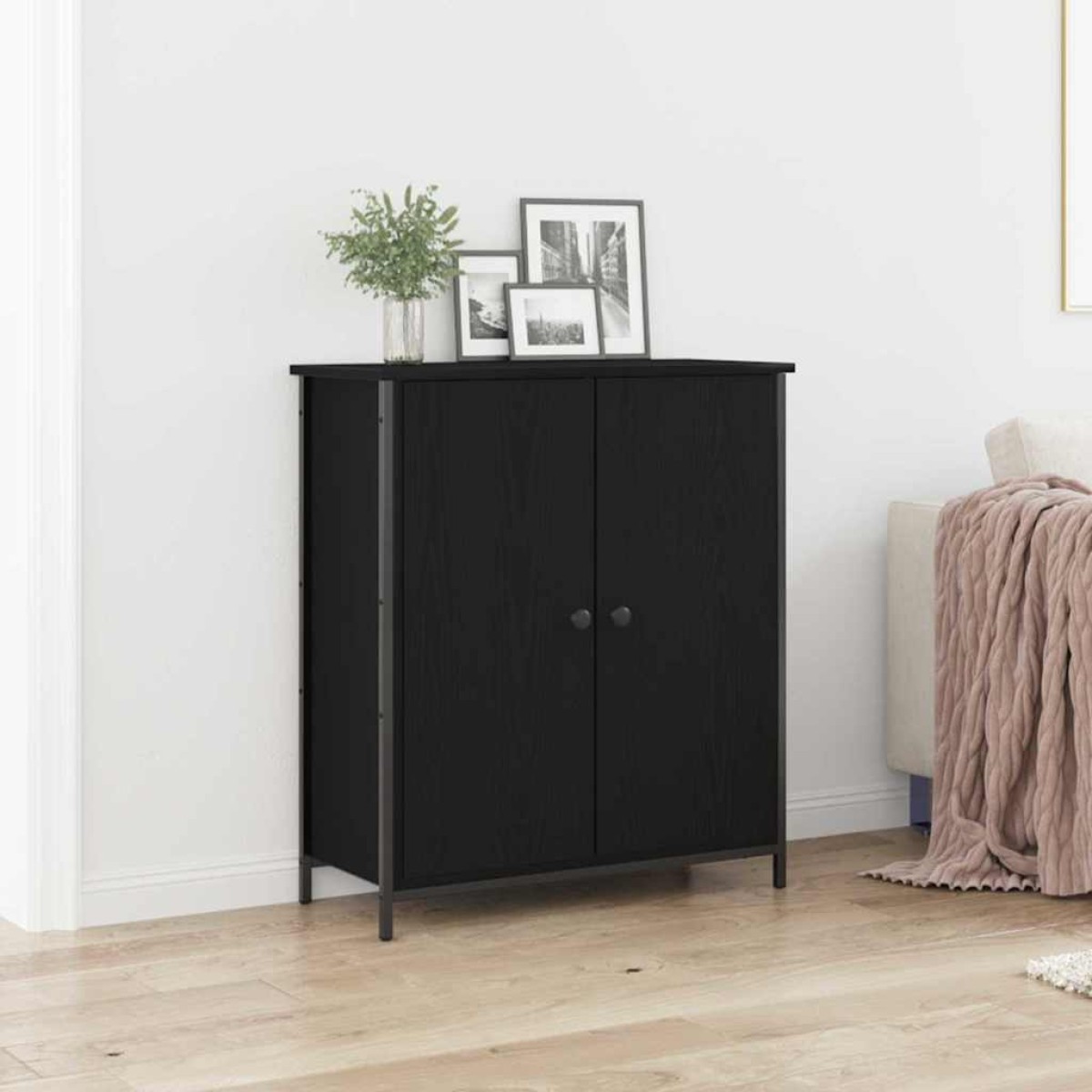 vidaXL Πλαϊνό γραφείο Μαύρη Οξυά 70 x 30 x 80 εκ. Επεξεργασμένο Ξύλο