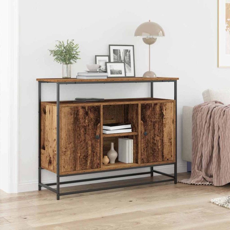 vidaXL Πλαϊνό γραφείο Παλιό ξύλο 100 x 35 x 80 εκ. Επεξεργασμένο Ξύλο