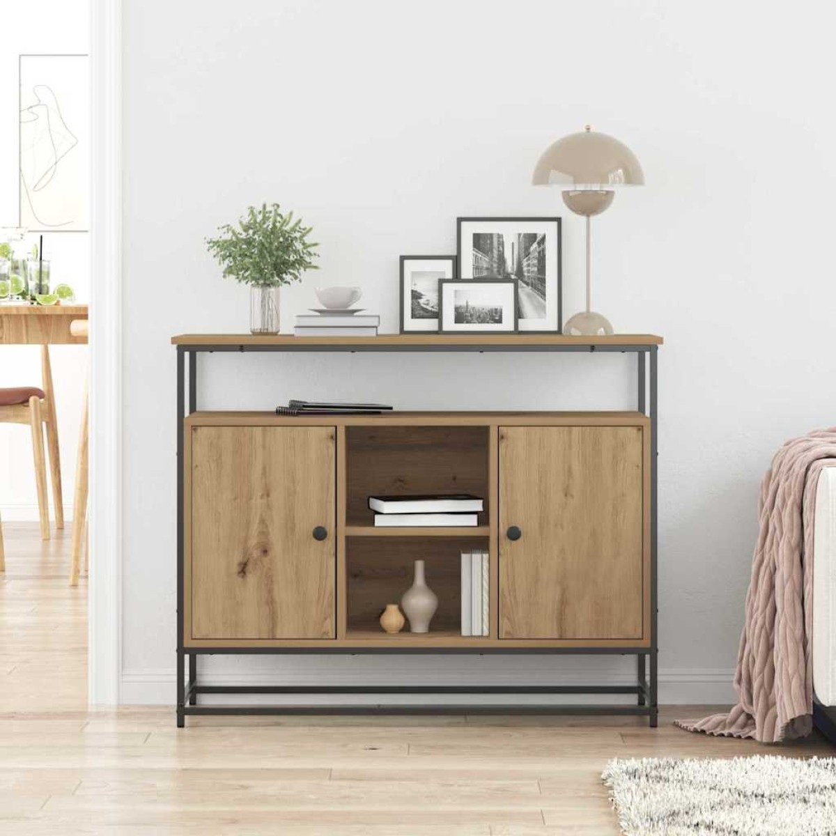 vidaXL Πλαϊνό γραφείο Artisan Oak 100 x 35 x 80 εκ. Επεξεργασμένο Ξύλο
