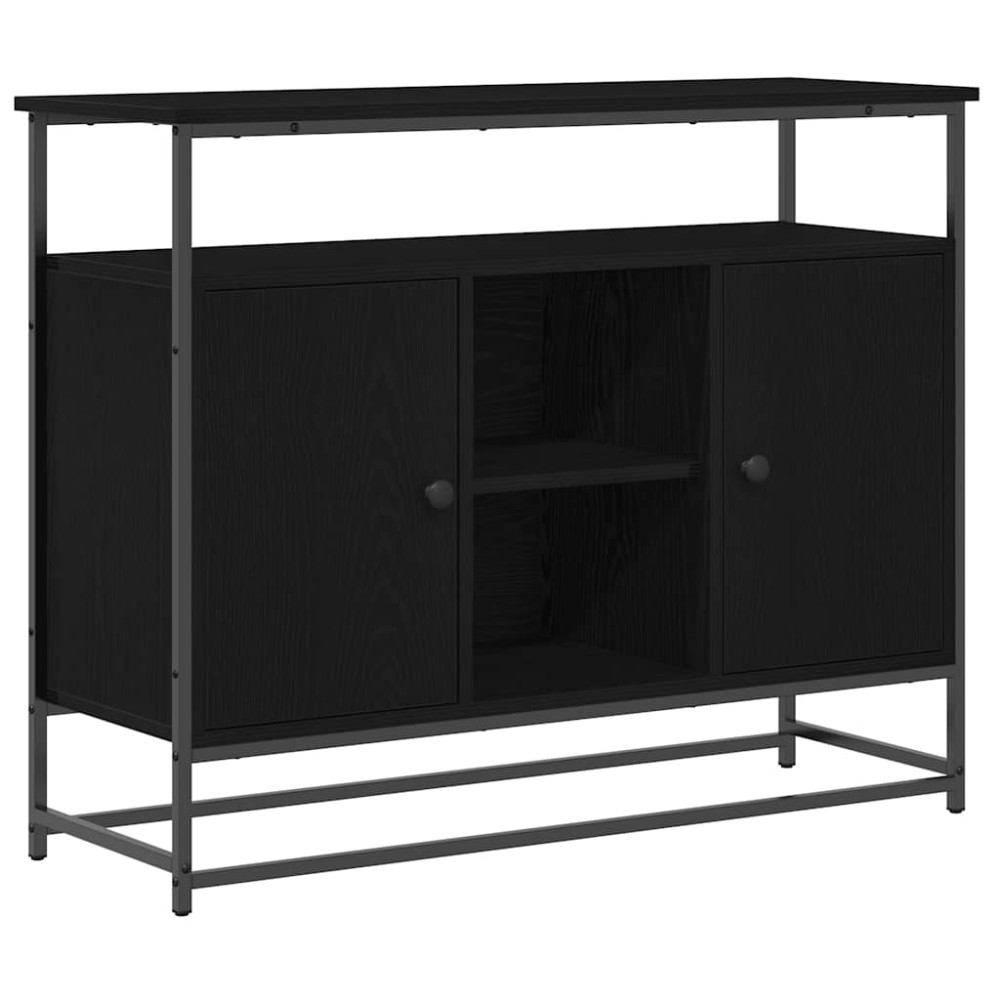vidaXL Πλαϊνό γραφείο Μαύρη Οξυά 100 x 35 x 80 εκ. Επεξεργασμένο Ξύλο