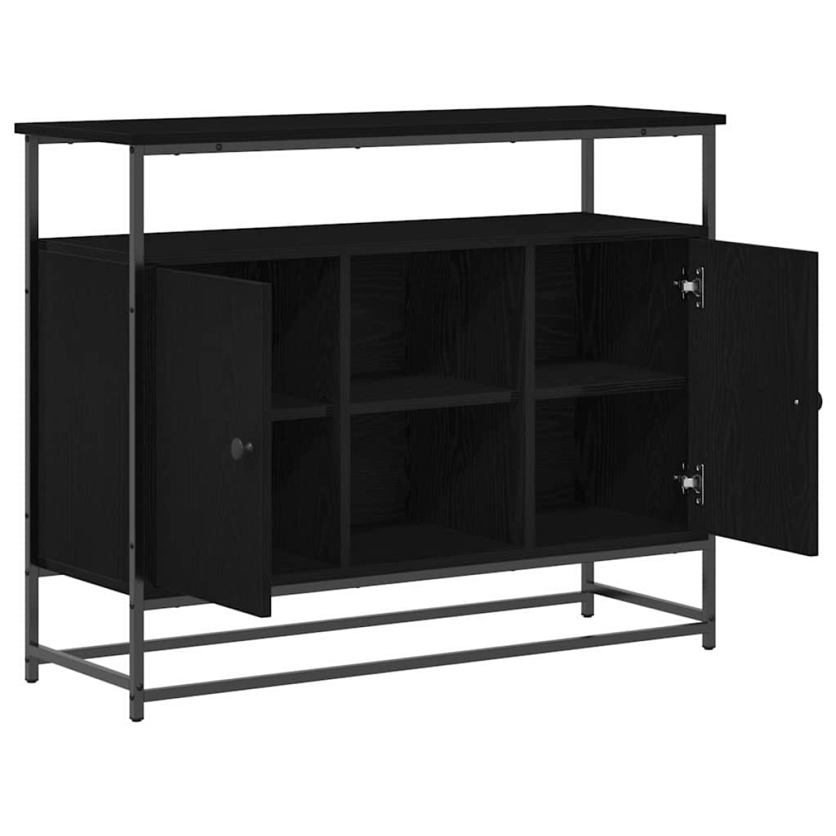 vidaXL Πλαϊνό γραφείο Μαύρη Οξυά 100 x 35 x 80 εκ. Επεξεργασμένο Ξύλο