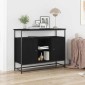 vidaXL Πλαϊνό γραφείο Μαύρη Οξυά 100 x 35 x 80 εκ. Επεξεργασμένο Ξύλο