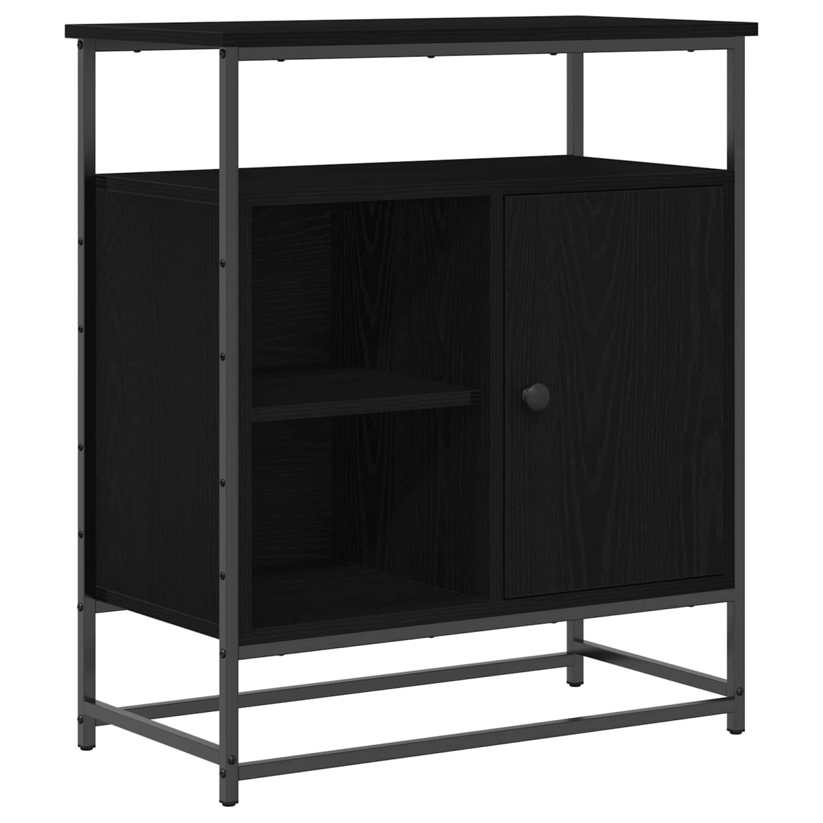 vidaXL Πλαϊνό γραφείο Μαύρη Οξυά 69 x 35 x 80 εκ Επεξεργασμένο Ξύλο