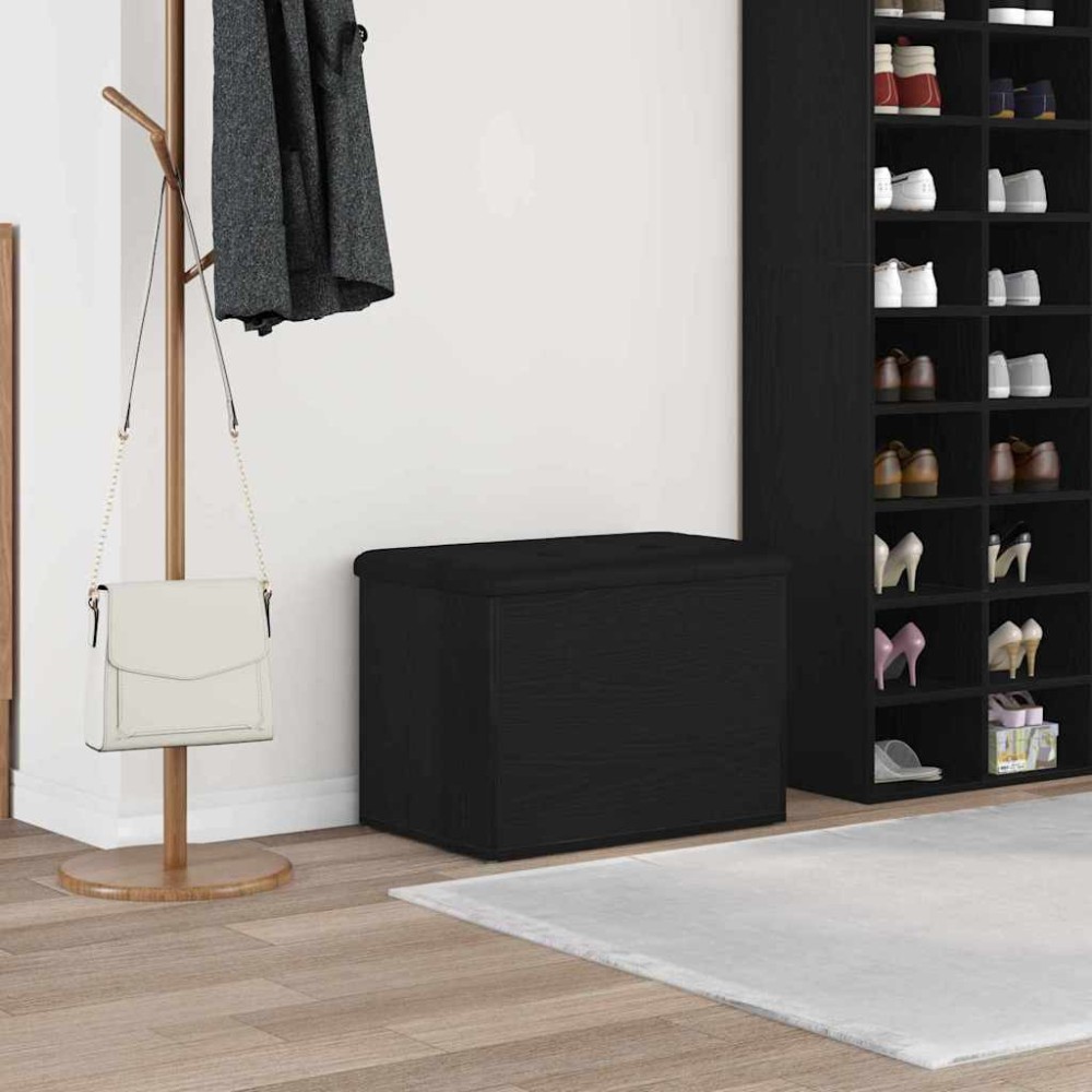 vidaXL Παγκάκι με αποθήκευση Μαύρη δρυς 62 x 42 x 45 εκ.