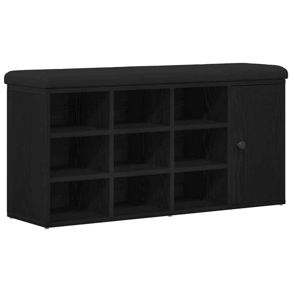vidaXL Παγκάκι με αποθήκευση Μαύρη Οξυά 102 x 32 x 50 cm
